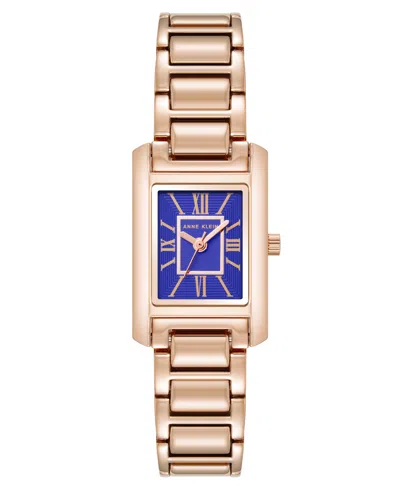 Anne Klein Women's Quartz Rectangle Rose Gold-tone Alloy Metal Bracelet Watch 26mm X 20mm