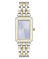 Anne Klein Women's Quartz Rectangular Estate Two-tone Metal Alloy And Light Blue Dial Watch, 25mm In Light Blue,silver-tone,gold-tone