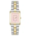 Anne Klein Women's Quartz Rectangular Two-tone Metal Alloy Watch, 22mm