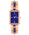 Anne Klein Women's Quartz Rose Gold-tone Alloy And Blue Lapis Watch, 28mm In Rose Gold-tone