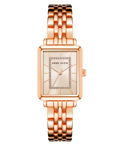 Anne Klein Women's Quartz Rose Gold-tone Alloy Bracelet Watch, 24mm In Transparent