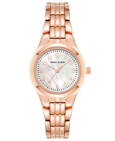 Anne Klein Women's Quartz Rose Gold-tone Alloy Bracelet Watch, 26mm In Rose Gold-tone,white