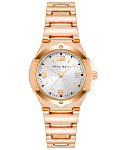 Anne Klein Women's Quartz Rose Gold-tone Alloy Bracelet Watch, 29mm In Rose Gold-tone,silver-tone