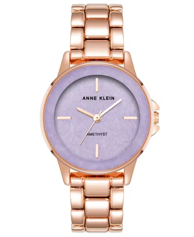 Anne Klein Women's Quartz Rose Gold-tone Alloy Bracelet Watch, 30mm