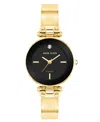 Anne Klein Women's Quartz Round Black And Gold-tone Metal Alloy Bangle Watch, 28mm In Multi