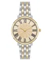 Anne Klein Women's Quartz Round Roman Numeral Two-tone Metal Alloy Watch, 32mm In Silver-tone,gold-tone