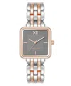 Anne Klein Women's Quartz Square Gray And Two-tone Metal Alloy Watch, 29mm