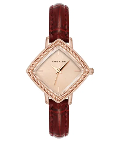 Anne Klein Women's Quartz Square Leather Watch 22mm In Multi