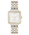 Anne Klein Women's Quartz Square Silver-tone And Gold-tone Metal Alloy Watch, 29mm In Gold
