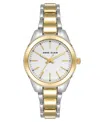 Anne Klein Women's Quartz Casual Coin Edge Two-tone Alloy Metal Watch, 26mm In Two-tone