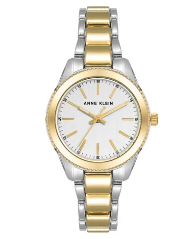 Anne Klein Women's Quartz Casual Coin Edge Two-tone Alloy Metal Watch, 26mm In Two Tone