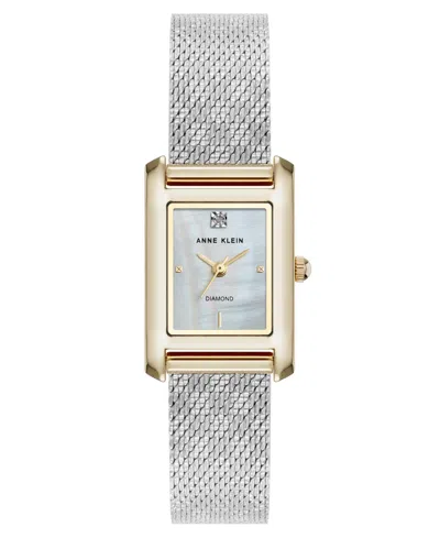 Anne Klein Women's Quartz Two-tone Stainless Steel Mesh Watch, 20mm