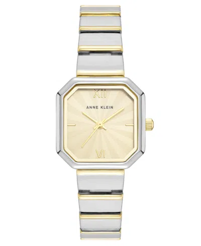 Anne Klein Women's Quartz Two-tone Alloy Metal Bracelet Watch 25mm X 24mm In Metallic