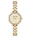 Anne Klein Women's Quartz Unique Octagonal Gold-tone Metal Alloy Watch, 26mm In Gold