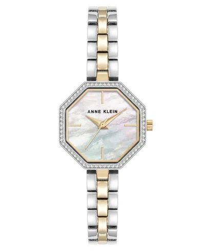 Anne Klein Women's Quartz Unique Octagonal Two-tone Metal Alloy Watch, 26mm In Multi