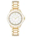 Anne Klein Women's Quartz White And Gold-tone Metal Alloy Watch, 31mm In Multi