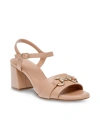 Anne Klein Rennie Block Heel Sandal In Nude Smooth