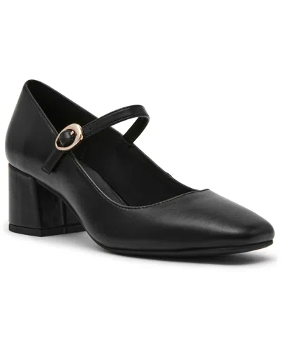 Anne Klein Women's Remie Mary Jane Block Heel Pumps In Black Smooth
