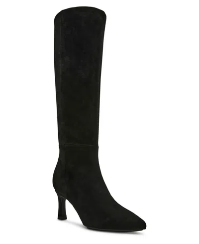 Anne Klein Women's Rene Pointy Toe Boots In Black Suede