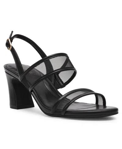 Anne Klein Women's Rhonda Mesh Band Block Heel Dress Sandals