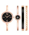 Anne Klein Women's Rose Gold-tone Alloy Bangle Fashion Watch 37mm Set 4 Pieces In Rose Gold