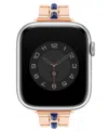 Anne Klein Women's Rose Gold-tone Alloy Metal Bracelet With Genuine Blue Lapis Designed For Apple Watch 42mm (s In Blue,rose Gold-tone