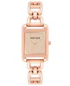 Anne Klein Women's Rose Gold-tone Alloy Open Link Bracelet Watch, 33mm In Rose Gold-tone