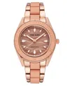 Anne Klein Women's Rose Gold-tone And Light Pink Solar Ocean Work Plastic Bracelet Watch, 38.5mm In Two-tone