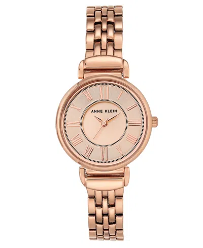 Anne Klein Women's Rose Gold-tone Bracelet Watch 30mm