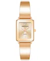Anne Klein Women's Rose Gold-tone Solid Bangle Watch, 22x27mm In Rose Gold-tone
