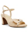 Anne Klein Rosy Ankle Strap Sandal In Natural Raffia