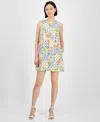 Anne Klein Shift Dress In Pearl White Multi