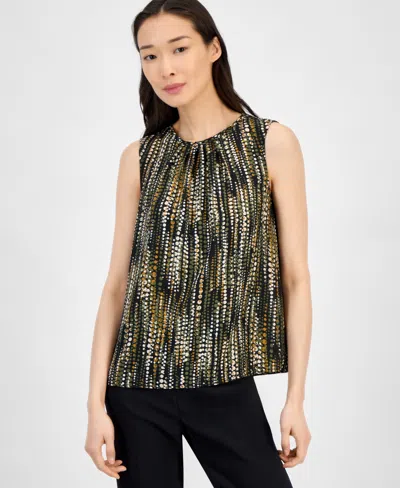 Anne Klein Women's Round Neck Sleeveless Top In Multi