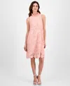 Anne Klein Ruffle Collar Lace Shift Dress In Blossom