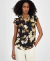 Anne Klein Ruffle Sleeve Tie Blouse