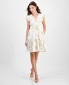 Anne Klein Embroidered Eyelet Cotton Ruffle Dress