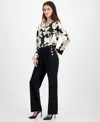 Anne Klein Women's Sailor-pocket Mid-rise Wide-leg Pants In Anne Black