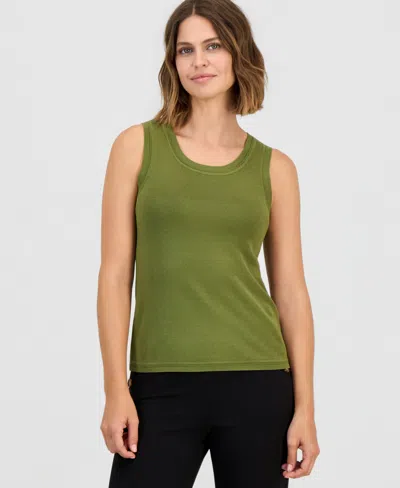 Anne Klein Women's Scoop Neck Tank Top In Green