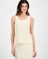 Anne Klein Women's Sequin Double-scoop Sleeveless Tank