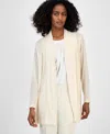Anne Klein Sequin Draped Open Front Cardigan In Neutral