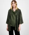 Anne Klein Sequin Draped Open Front Cardigan