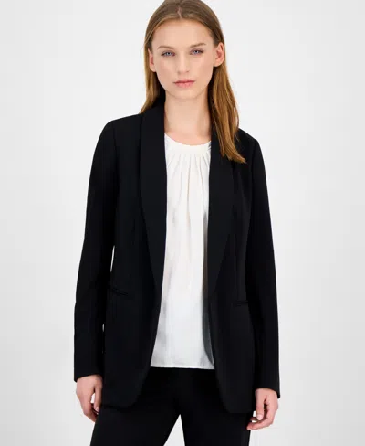 Anne Klein Women's Shawl-collar Open-front Blazer In Black