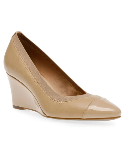 Anne Klein Women's Sindy Pointed Toe Wedge Pumps In Nude Smooth