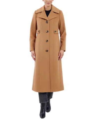 Anne Klein Women's Single-breasted Maxi Coat, Created For Macy's In Camel