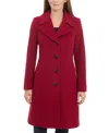 Anne Klein Women's Single-breasted Notched-collar Coat, Created For Macy's In Red