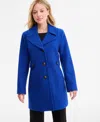 Anne Klein Women's Single-breasted Notched-collar Peacoat In Blue