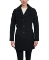 Anne Klein Petite Single-breasted Notched-collar Peacoat, Created For Macy's In Black