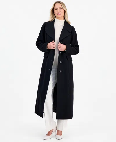 Anne Klein Women's Single-breasted Maxi Coat In Black