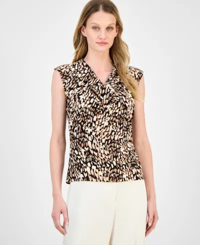 ANNE KLEIN WOMEN'S SLEEVELESS COWLNECK TOP