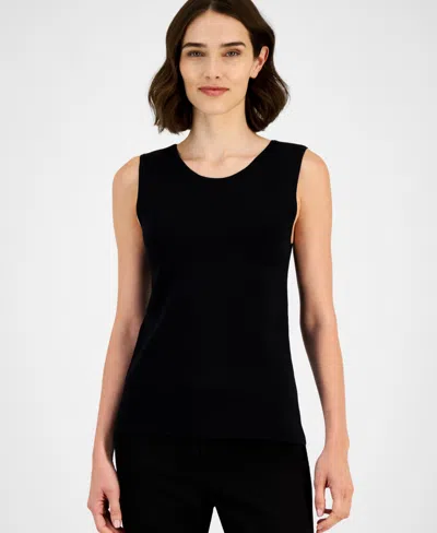 Anne Klein Women's Sleeveless Crewneck Sweater In Black